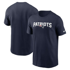 New England Patriots Primetime Wordmark Essential T-Shirt - Navy T-shirts