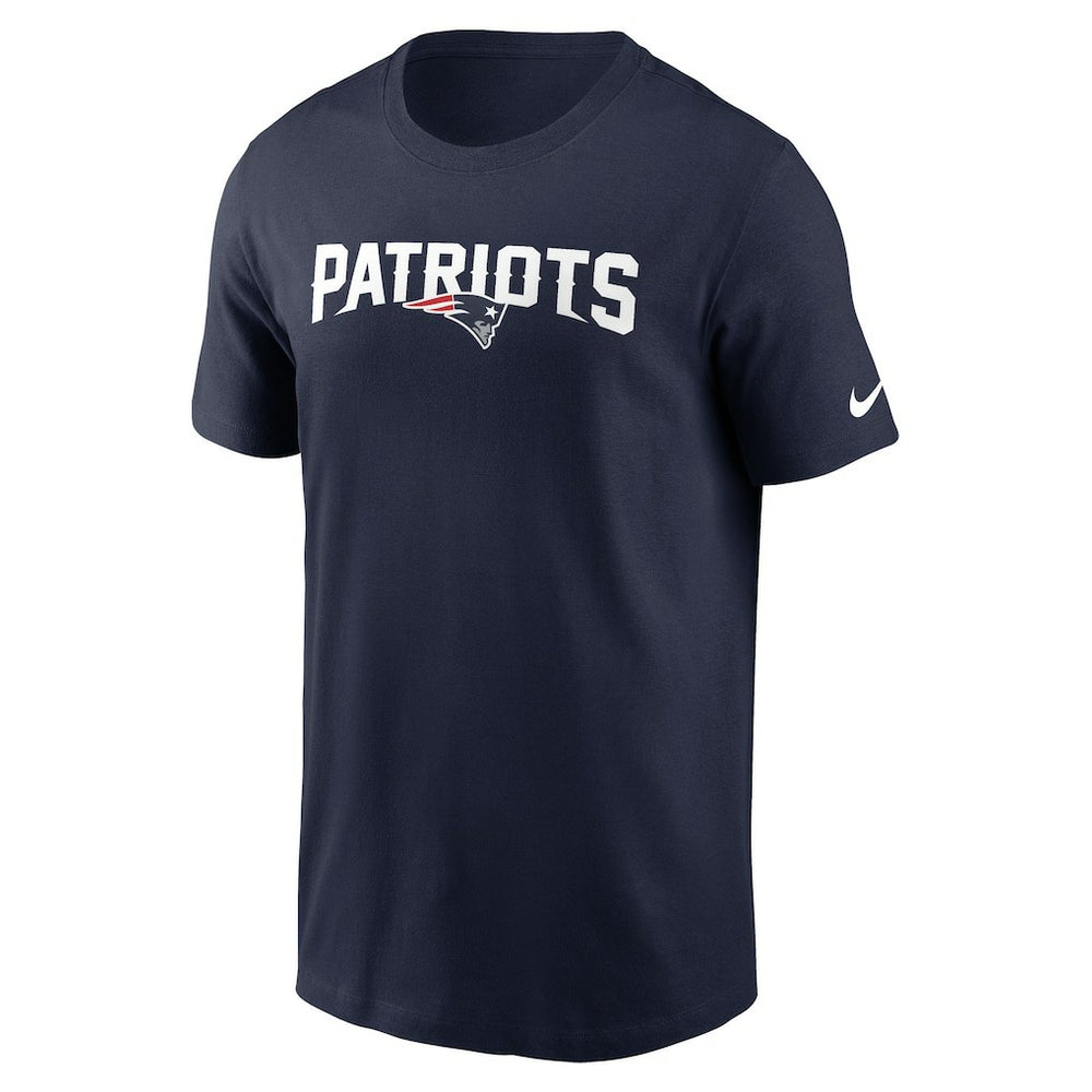 New England Patriots Primetime Wordmark Essential T-Shirt - Navy T-shirts