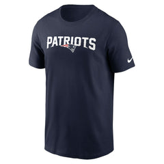 New England Patriots Primetime Wordmark Essential T-Shirt - Navy T-shirts