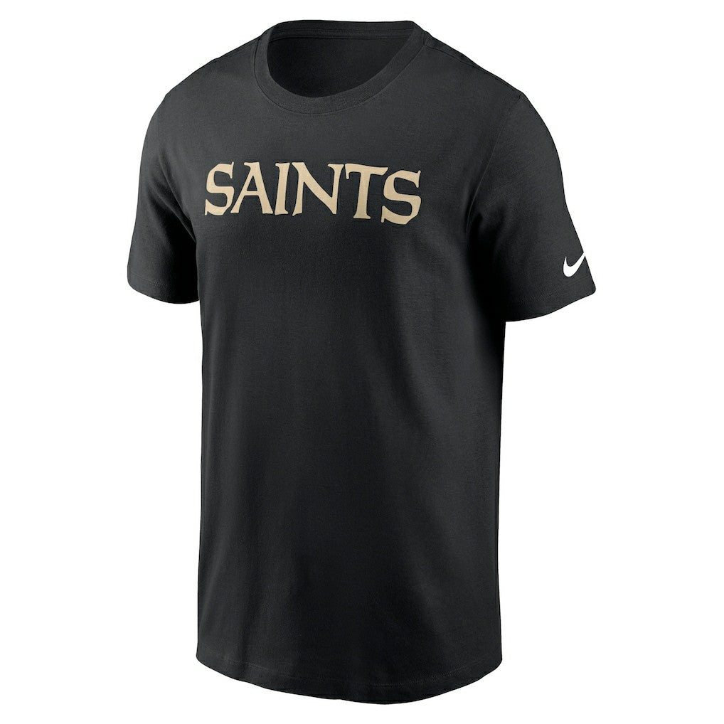 New Orleans Saints Primetime Wordmark Essential T-Shirt - Black T-shirts