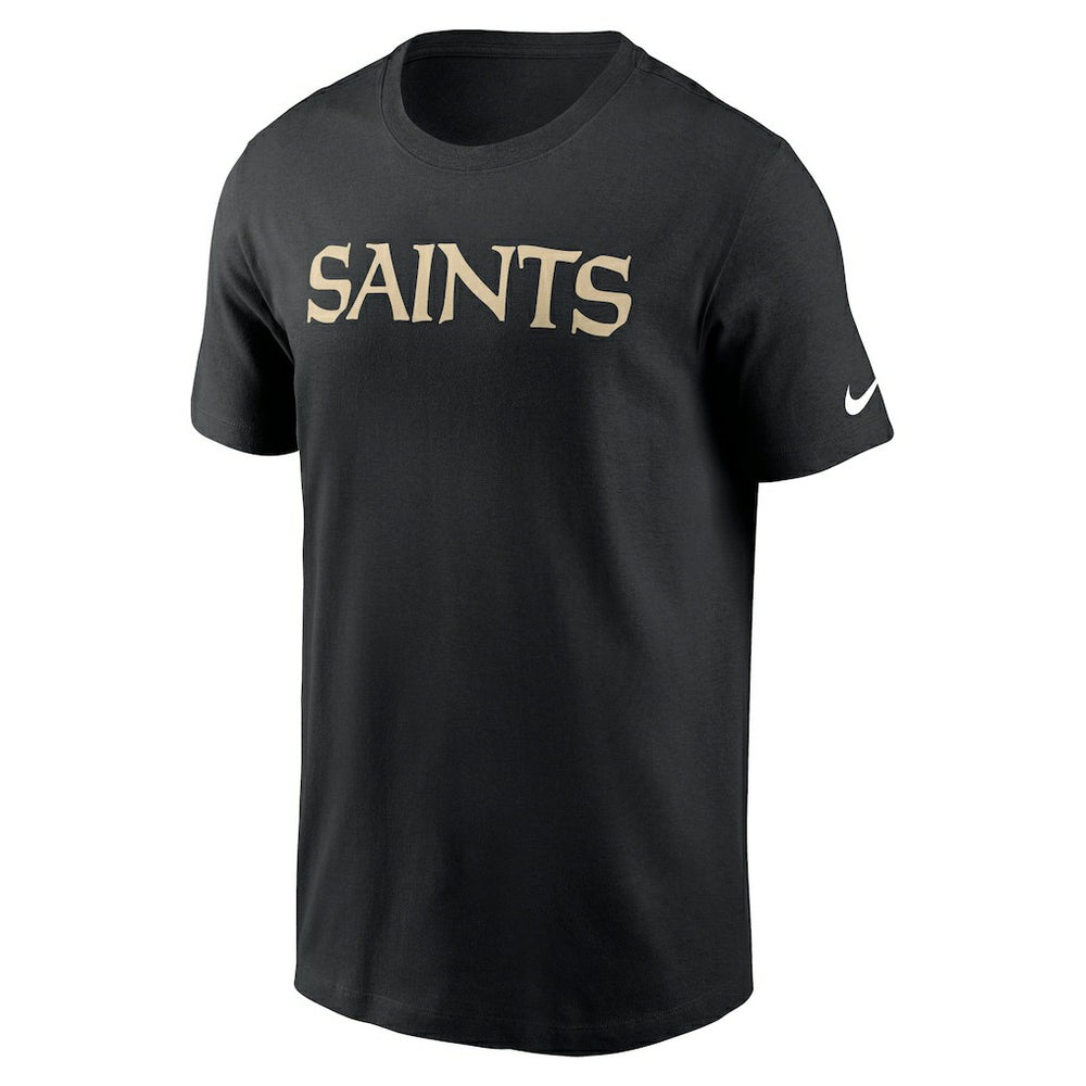 New Orleans Saints Primetime Wordmark Essential T-Shirt - Black T-shirts