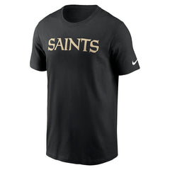 New Orleans Saints Primetime Wordmark Essential T-Shirt - Black T-shirts