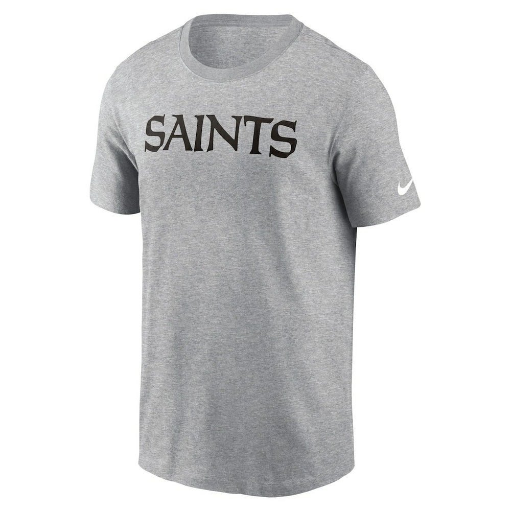 New Orleans Saints Primetime Wordmark Essential T-Shirt - Heather Gray T-shirts