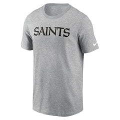 New Orleans Saints Primetime Wordmark Essential T-Shirt - Heather Gray T-shirts