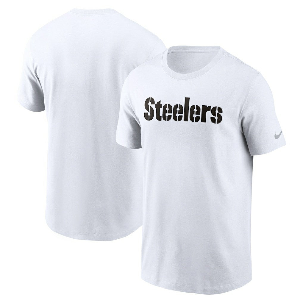 Pittsburgh Steelers Primetime Wordmark Essential T-Shirt - White T-shirts