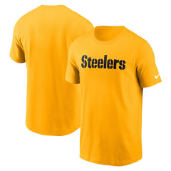 Pittsburgh Steelers Primetime Wordmark Essential T-Shirt - Gold T-shirts