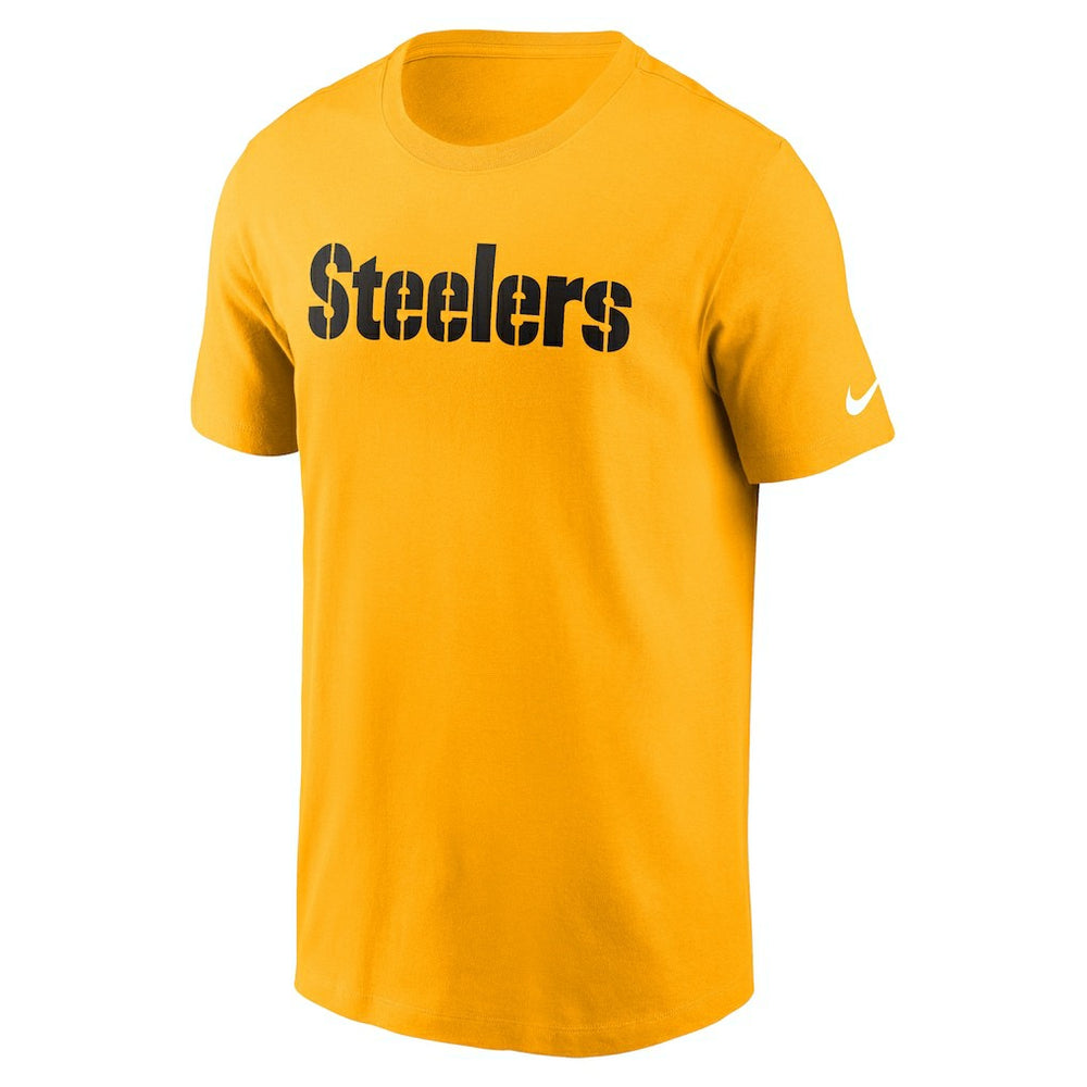 Pittsburgh Steelers Primetime Wordmark Essential T-Shirt - Gold T-shirts