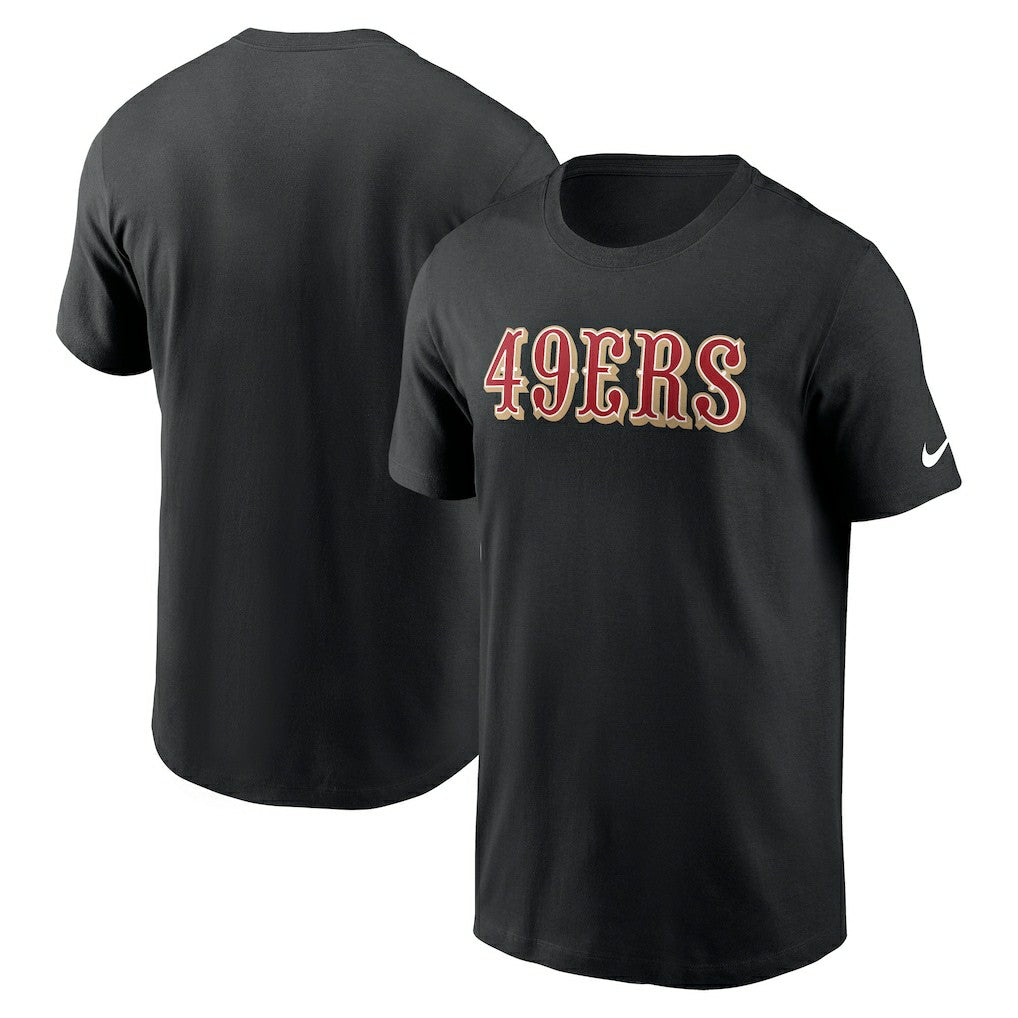San Francisco 49ers Primetime Wordmark Essential T-Shirt - Black T-shirts