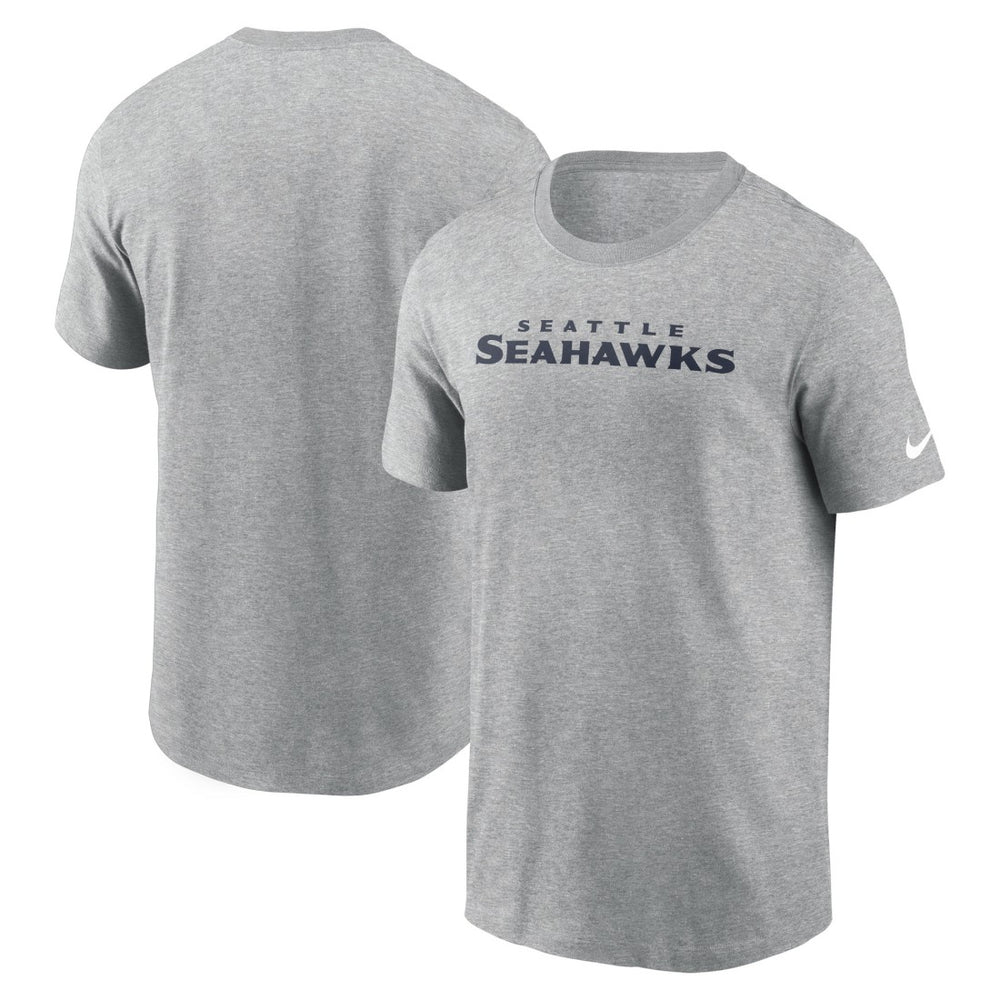 Seattle Seahawks Primetime Wordmark Essential T-Shirt - Heather Gray T-shirts