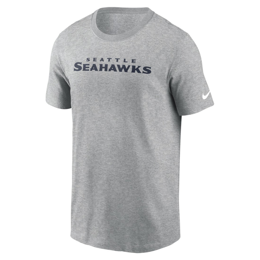 Seattle Seahawks Primetime Wordmark Essential T-Shirt - Heather Gray T-shirts