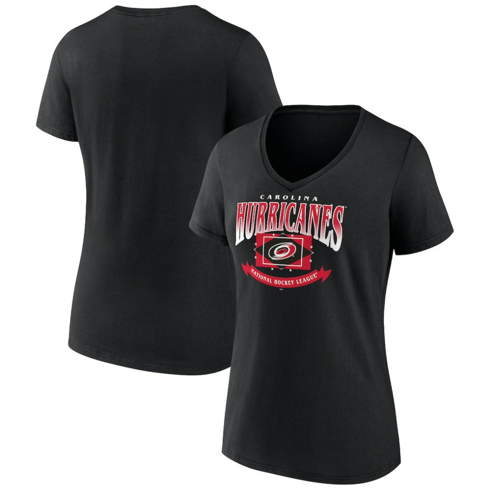 Carolina Hurricanes Women's Slapshot V-Neck T-Shirt - Black | US 200501583