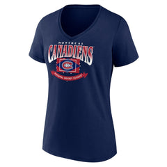 Montreal Canadiens Women's Slapshot V-Neck T-Shirt - Navy | US 200501593