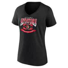 Ottawa Senators Women's Slapshot V-Neck T-Shirt - Black | US 200501597
