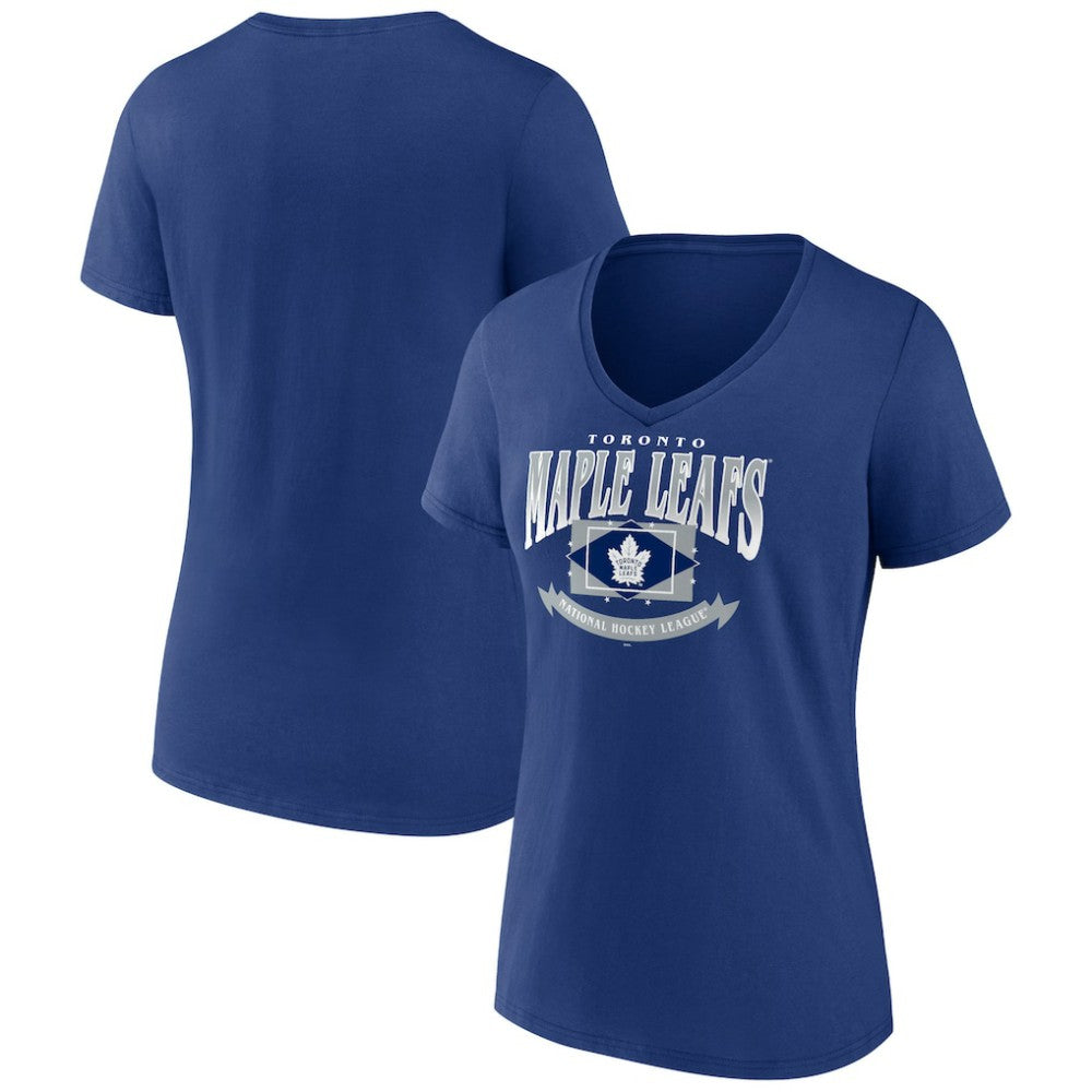 Toronto Maple Leafs Women's Slapshot V-Neck T-Shirt - Blue | US 200501603