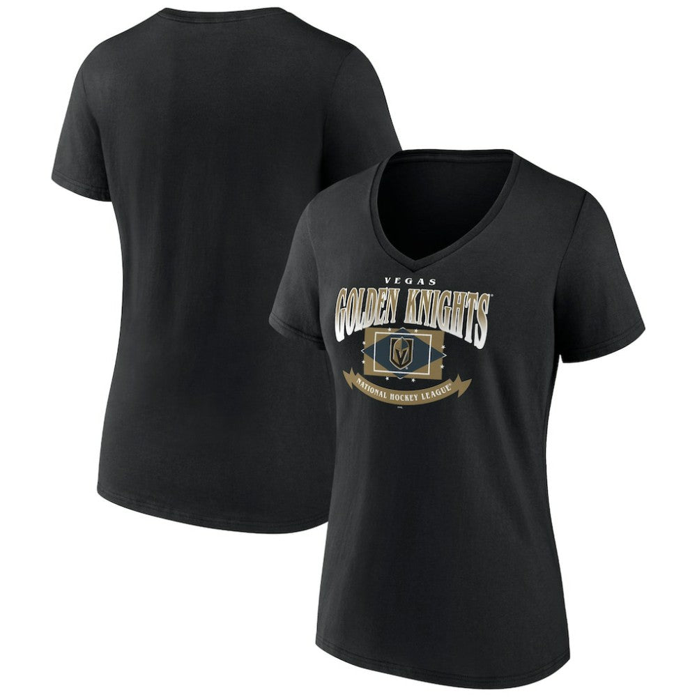 Vegas Golden Knights Women's Slapshot V-Neck T-Shirt - Black | US 200501604