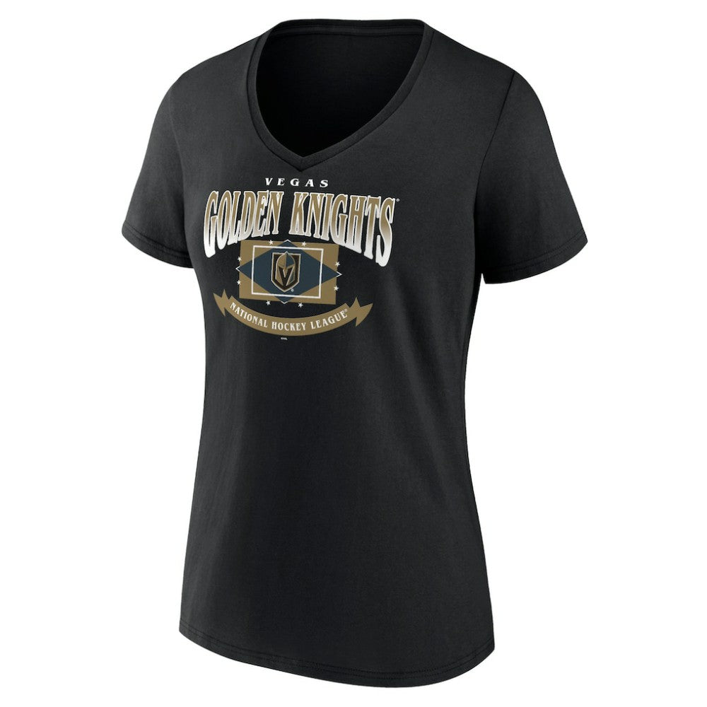 Vegas Golden Knights Women's Slapshot V-Neck T-Shirt - Black | US 200501604