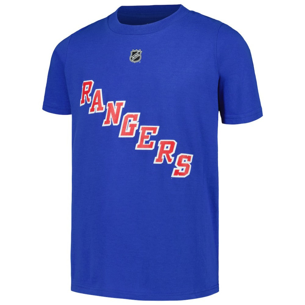 Igor Shesterkin New York Rangers Youth Player Name & Number T-Shirt - Blue | US 200504378