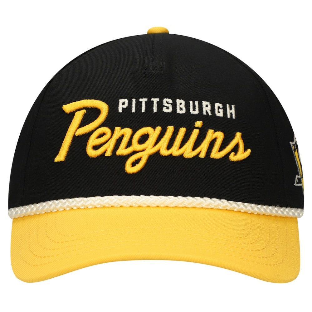 Pittsburgh Penguins American Needle Roscoe Washed Twill Adjustable Hat - Black/Gold | US 200509117