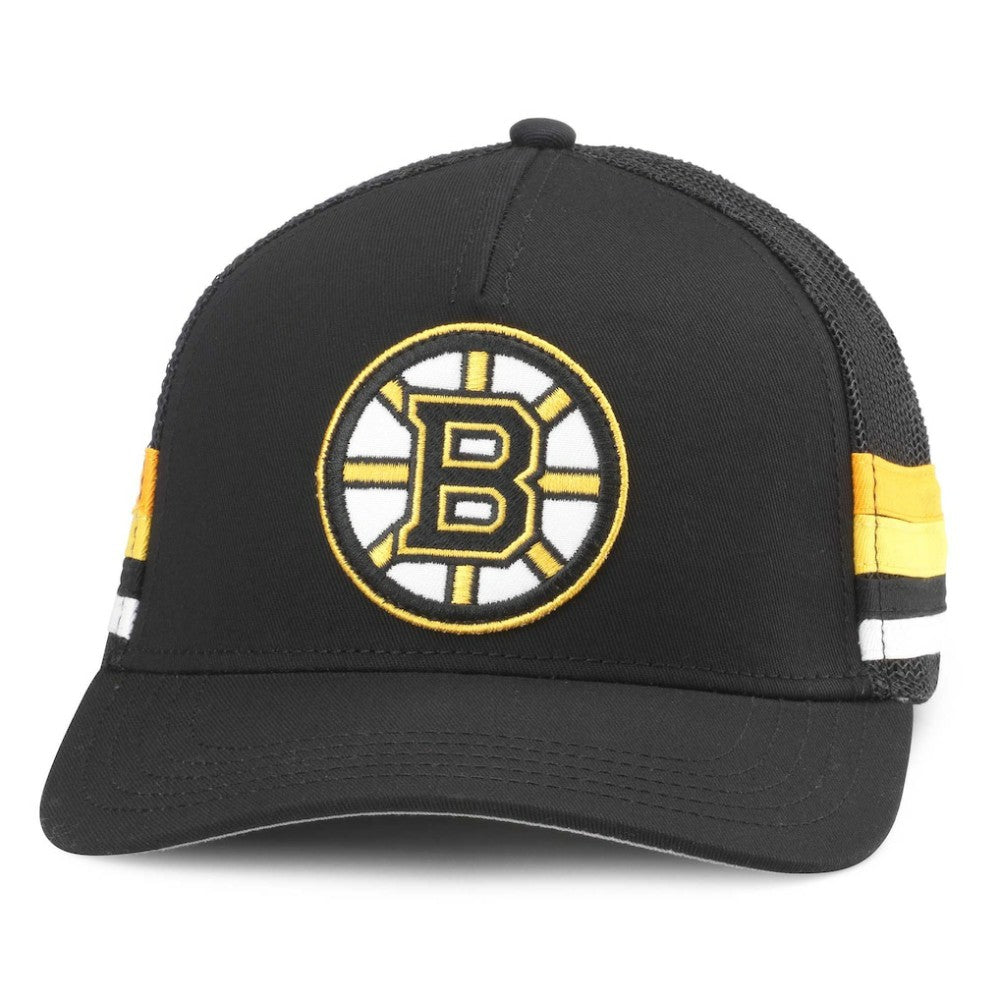 Boston Bruins American Needle HotFoot Stripes Trucker Adjustable Hat - Black | US 200509122