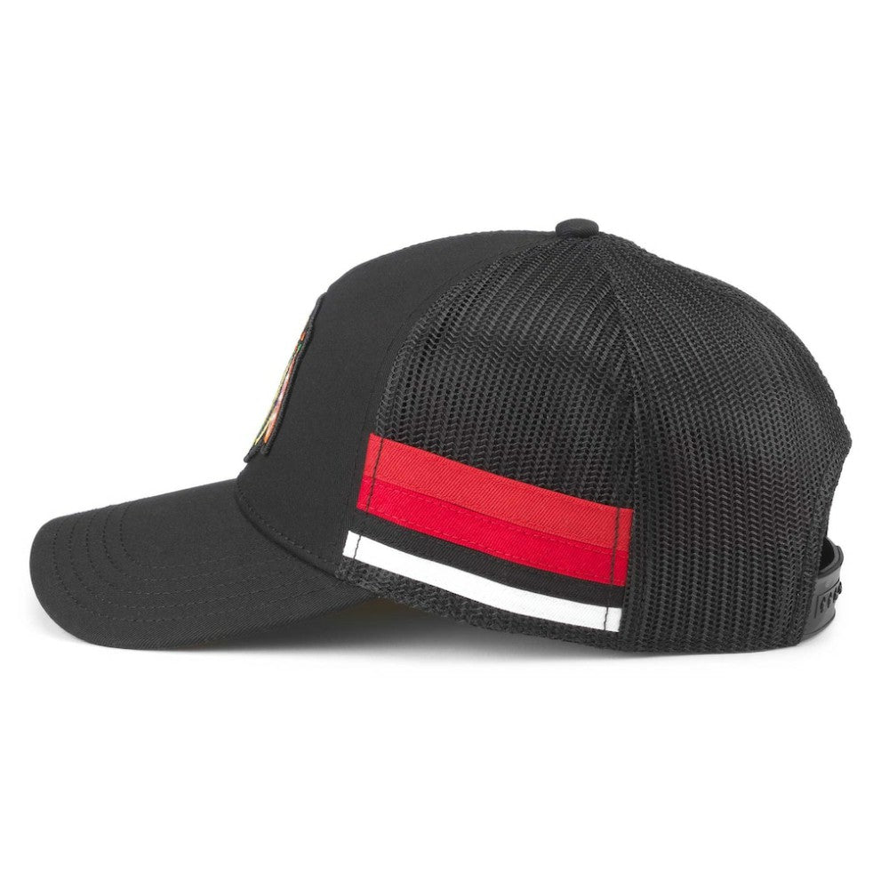 Chicago Blackhawks American Needle HotFoot Stripes Trucker Adjustable Hat - Black | US 200509123