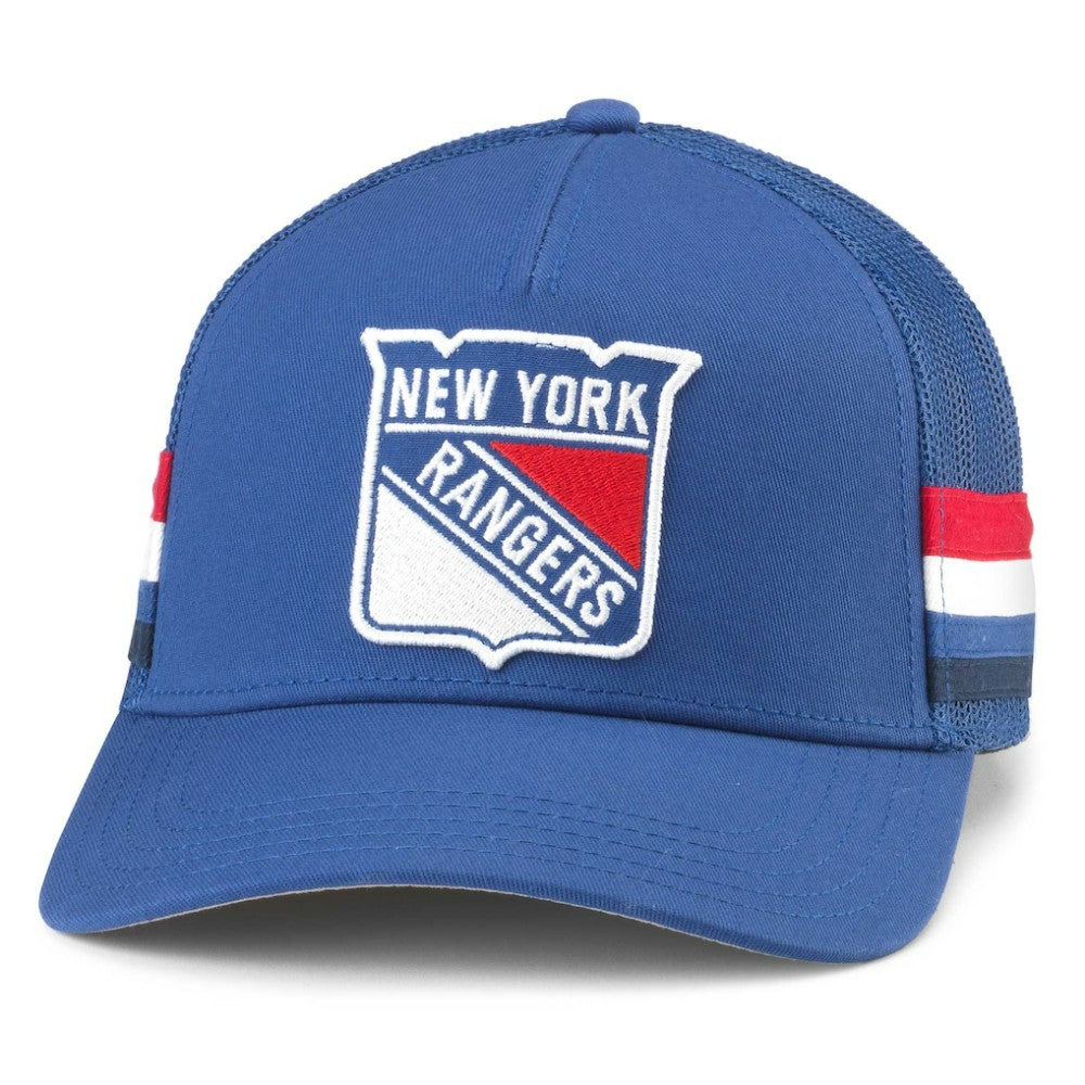 New York Rangers American Needle HotFoot Stripes Trucker Adjustable Hat - Blue | US 200509129