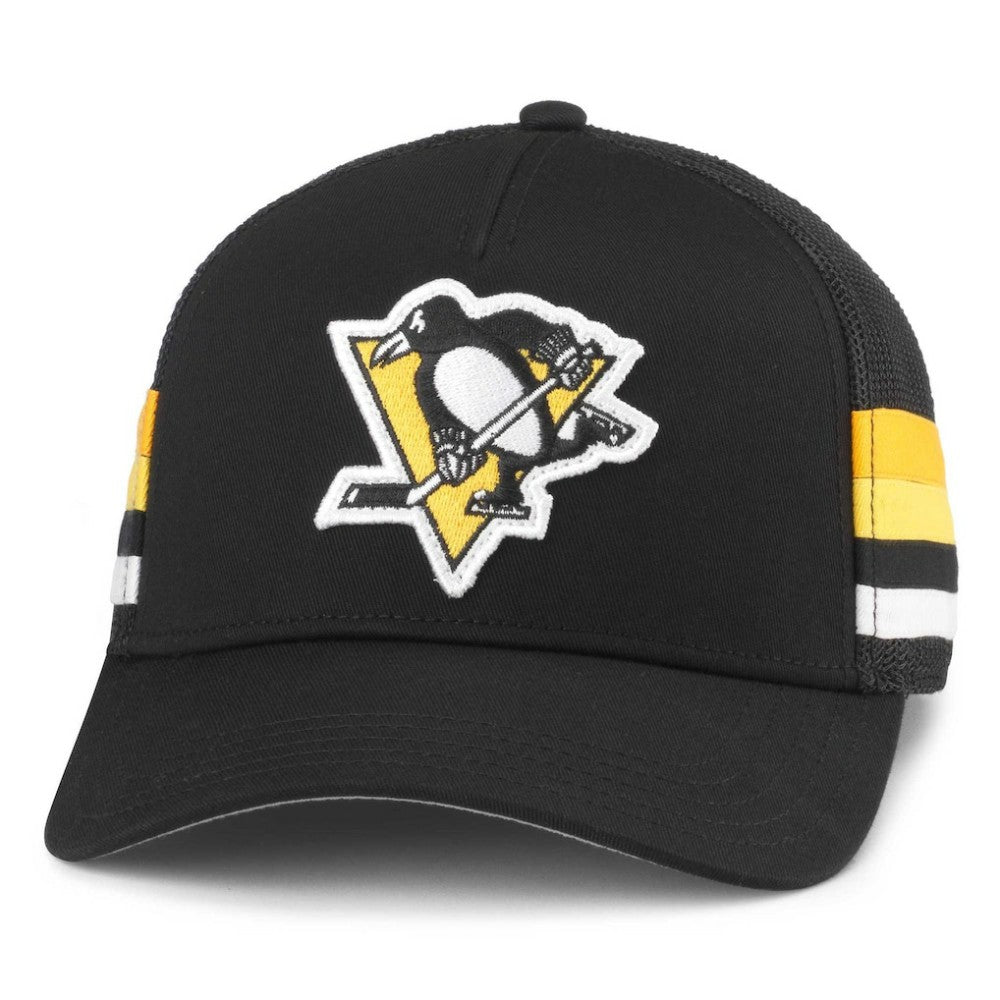 Pittsburgh Penguins American Needle HotFoot Stripes Trucker Adjustable Hat - Black | US 200509130