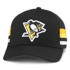 Pittsburgh Penguins American Needle HotFoot Stripes Trucker Adjustable Hat - Black | US 200509130