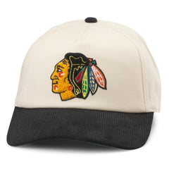 Chicago Blackhawks American Needle Burnett Adjustable Hat - Cream/Black | US 200509137
