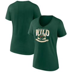 Minnesota Wild Women's Slapshot V-Neck T-Shirt - Green | US 200509163