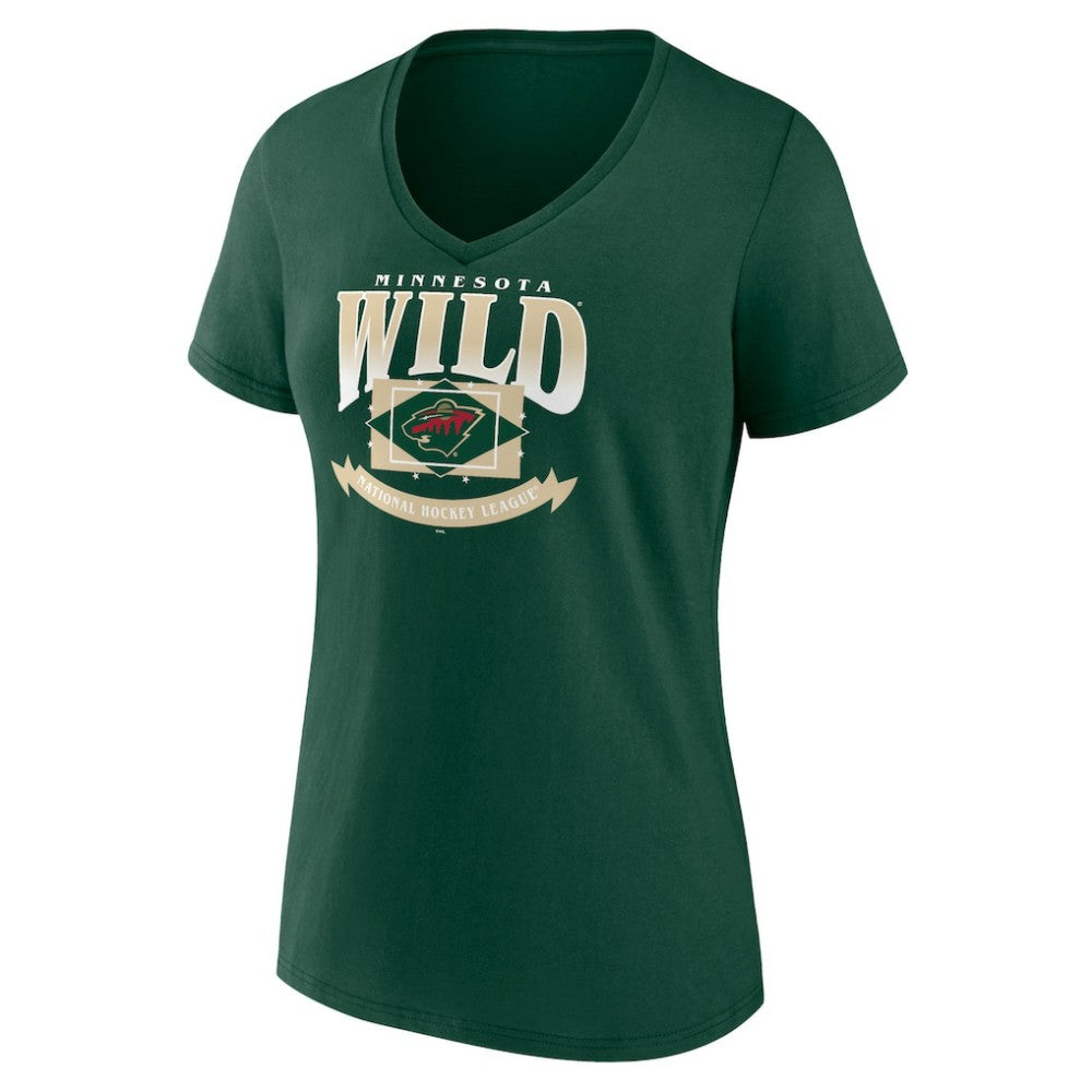 Minnesota Wild Women's Slapshot V-Neck T-Shirt - Green | US 200509163