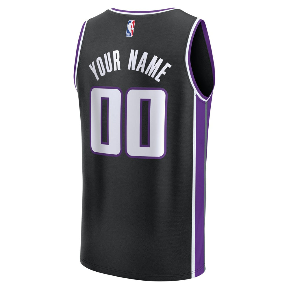 Sacramento Kings Youth Fast Break Custom Replica Jersey Black Icon Edition - Fanatics