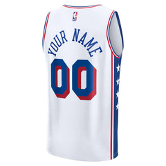 Philadelphia 76ers Youth Fast Break Custom Replica Jersey White Association Edition - Fanatics