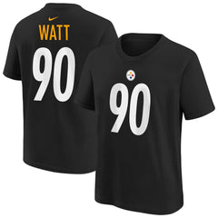 T.J. Watt Pittsburgh Steelers Youth Player Name & Number T-Shirt - Black T-shirts
