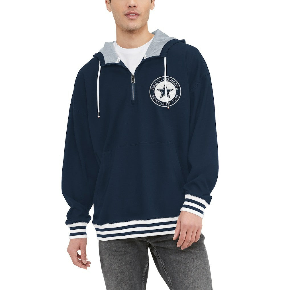 Dallas Cowboys Tommy Hilfiger Aaron Quarter-Zip Hoodie - Navy Hoodies