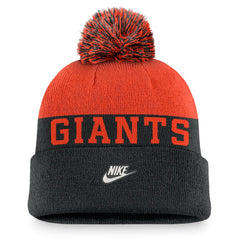 San Francisco Giants Nike Rewind Peak Cuffed Knit Hat with Pom - Black Hats