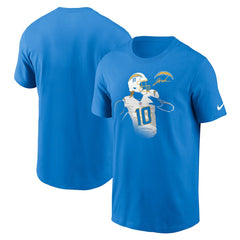 Justin Herbert Los Angeles Chargers Player Graphic T-Shirt - Powder Blue T-shirts