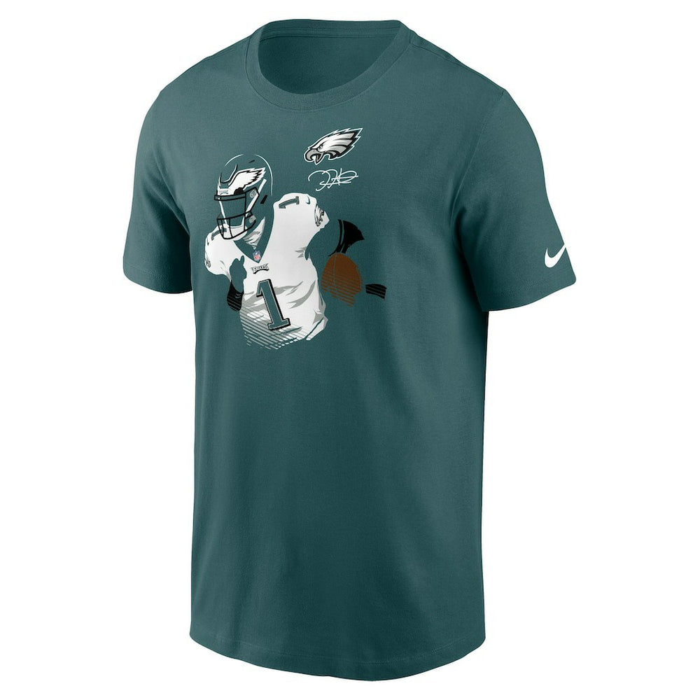 Jalen Hurts Philadelphia Eagles Player Graphic T-Shirt - Midnight Green T-shirts