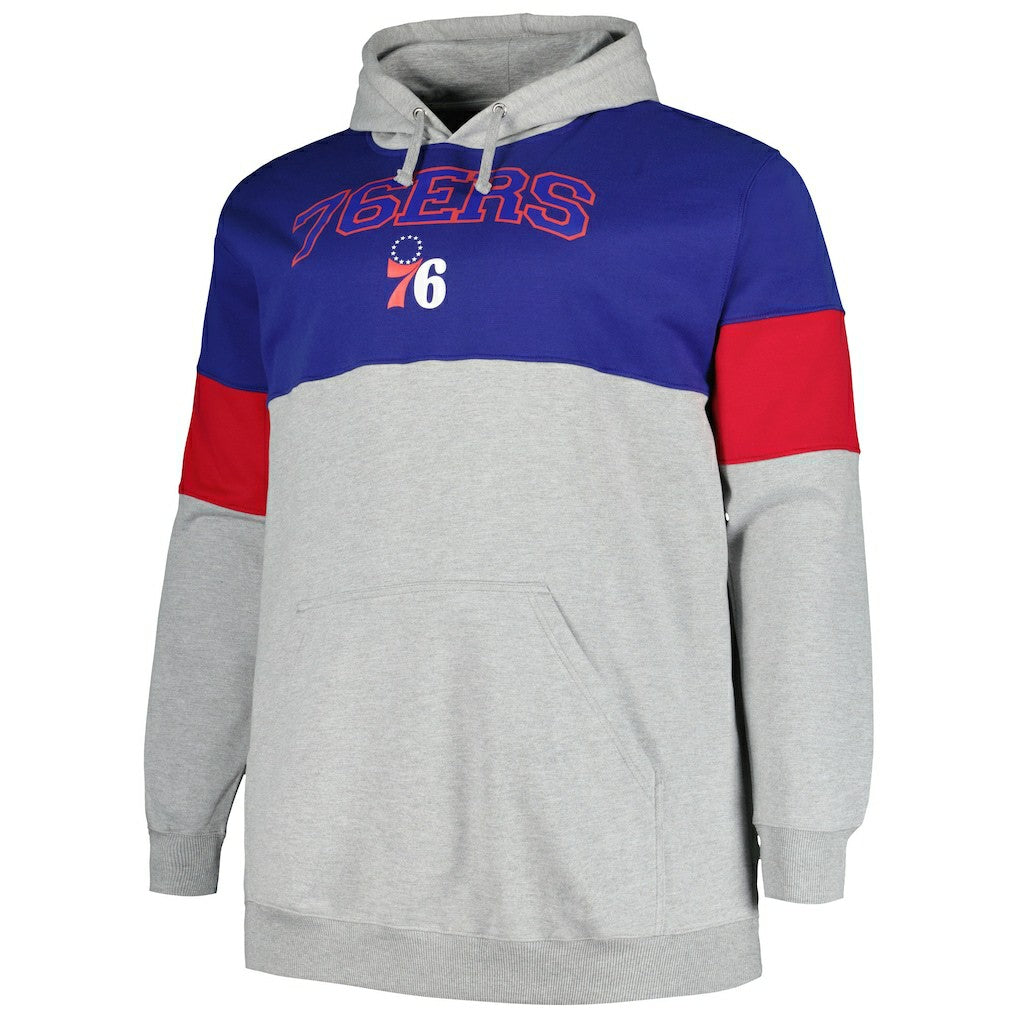 Philadelphia 76ers Big & Tall Pullover Hoodie Royal/Red - Fanatics