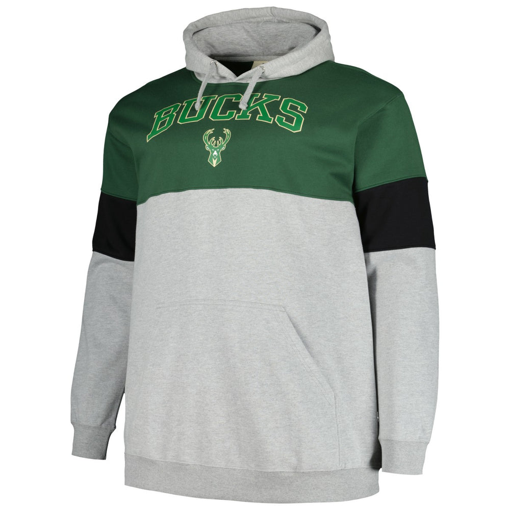Milwaukee Bucks Big & Tall Pullover Hoodie Hunter Green/Black - Fanatics