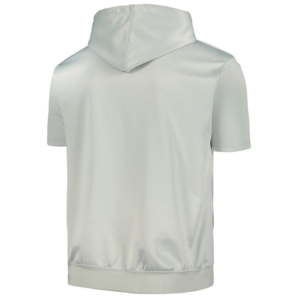 Brooklyn Nets Short Sleeve Pullover Hoodie Silver/White - Fanatics