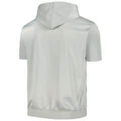 Brooklyn Nets Short Sleeve Pullover Hoodie Silver/White - Fanatics