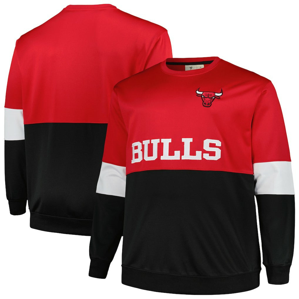 Chicago Bulls Big & Tall Split Pullover Sweatshirt Red/Black - Fanatics