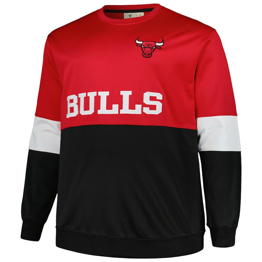 Chicago Bulls Big & Tall Split Pullover Sweatshirt Red/Black - Fanatics