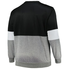 Brooklyn Nets Big & Tall Split Pullover Sweatshirt Black/Heather Gray - Fanatics