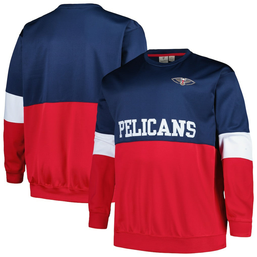 New Orleans Pelicans Big & Tall Split Pullover Sweatshirt Navy/Red - Fanatics