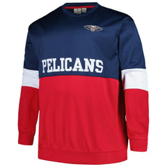 New Orleans Pelicans Big & Tall Split Pullover Sweatshirt Navy/Red - Fanatics