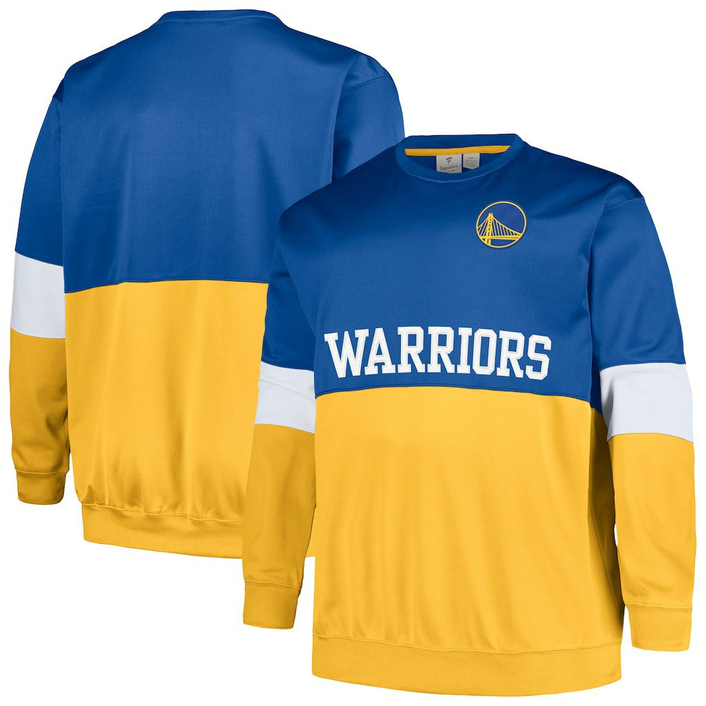 Golden State Warriors Big & Tall Split Pullover Sweatshirt Royal/Gold - Fanatics