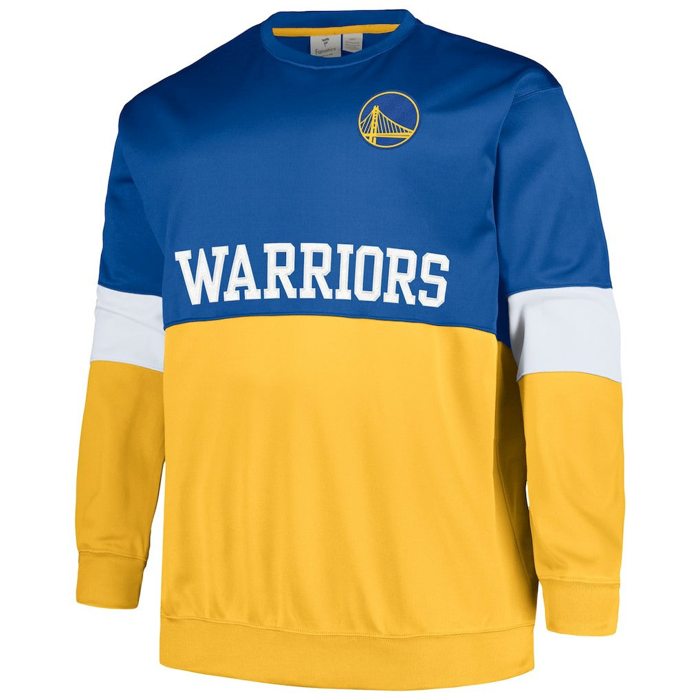 Golden State Warriors Big & Tall Split Pullover Sweatshirt Royal/Gold - Fanatics