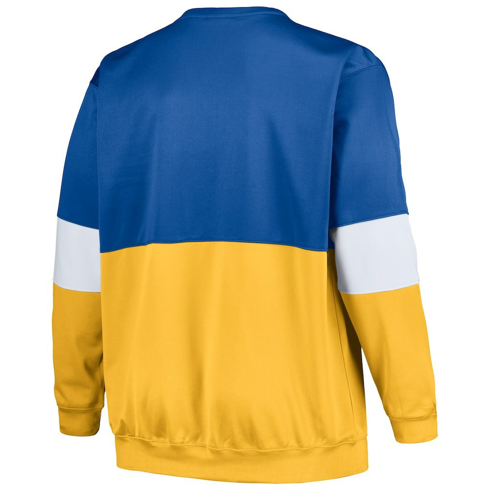 Golden State Warriors Big & Tall Split Pullover Sweatshirt Royal/Gold - Fanatics