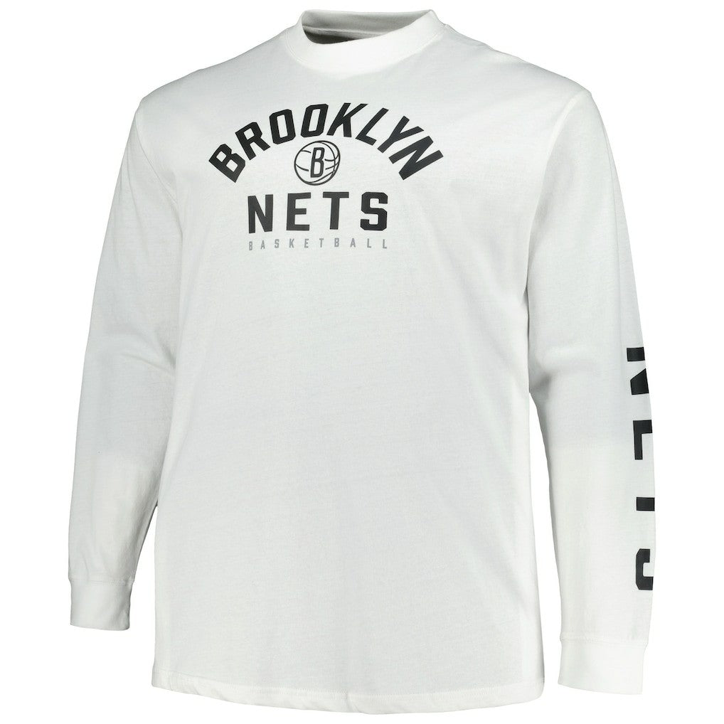 Brooklyn Nets Big & Tall Short Sleeve & Long Sleeve T-Shirt Set Black/White - Fanatics